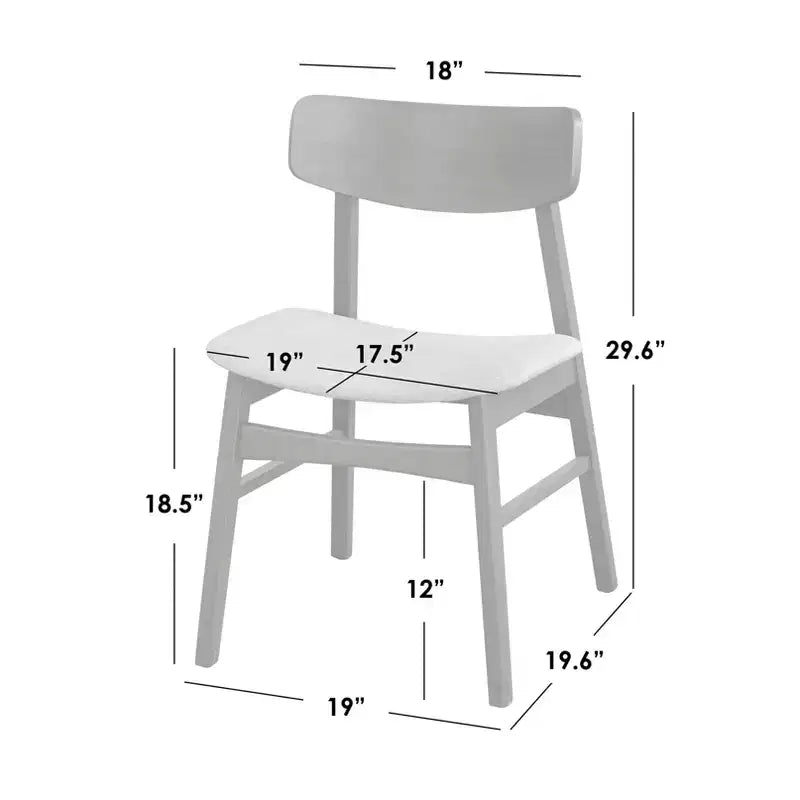 Buylateral Set da pranzo moderno rettangolare 5 pezzi Gogi Grigio: Finitura rustica, Impiallacciatura in legno di frassino, 4 sedie imbottite