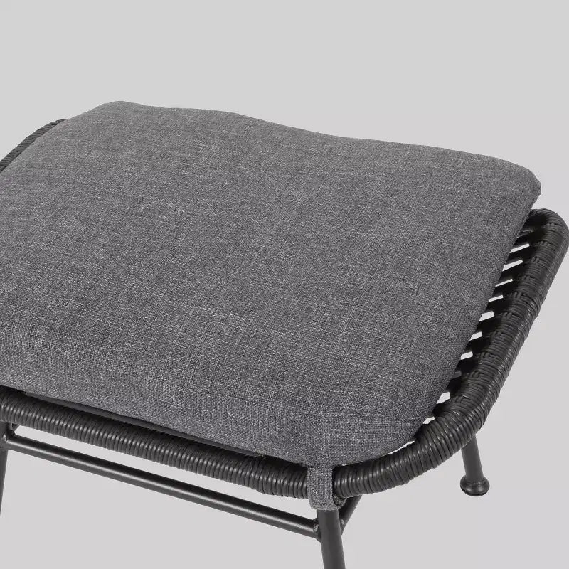 Moderni boho komplet za druženje Chalet, siv - Christopher Knight Home: pleteni materijal i metalni okvir, vrtni komplet od 4 dijela