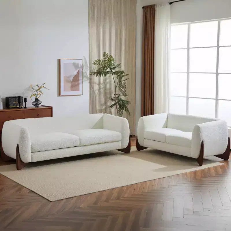 Christopher Knight Home Lucy modernes Polstersofa-Set, 3-Sitzer und 2-Sitzer, Beige