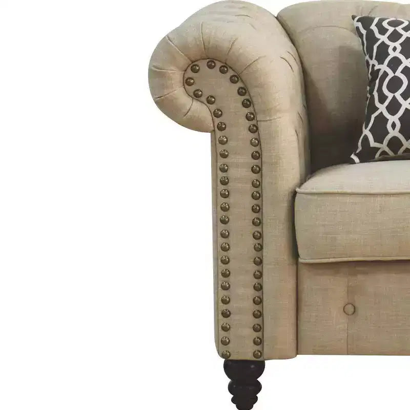 Aurelia Accent Chairs Beige Linen