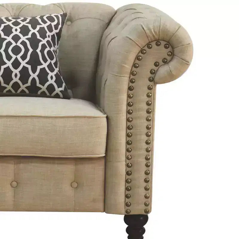 Aurelia Accent Chairs Beige Linen