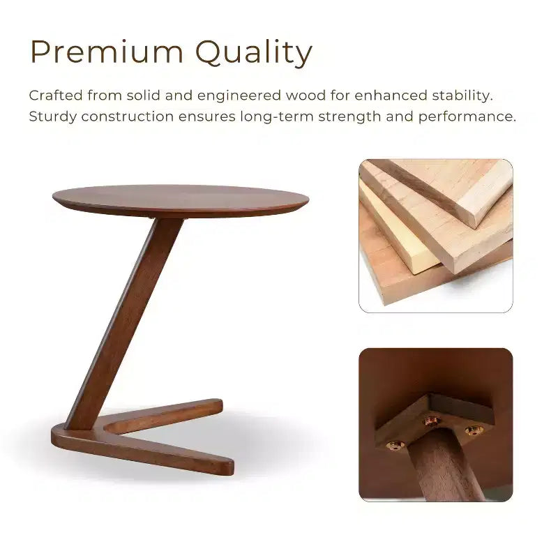 HOMES: Inside + Out 2pc River Run Mid-Century Modern Accent Table Set with Chair Walnut