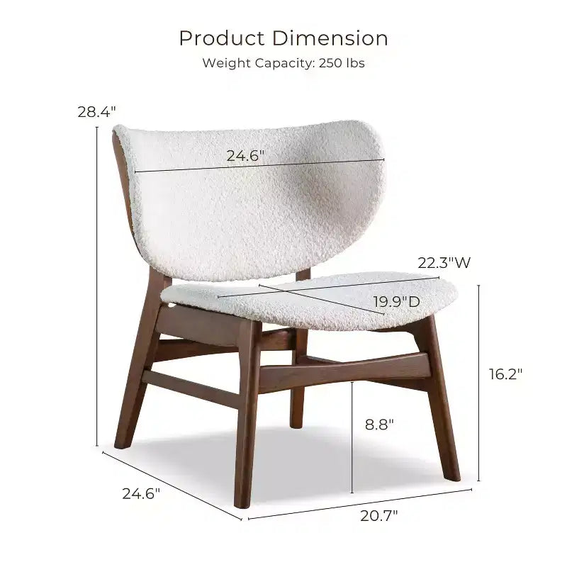 HOMES: Inside + Out 2pc River Run Mid-Century Modern Accent Table Set with Chair Walnut