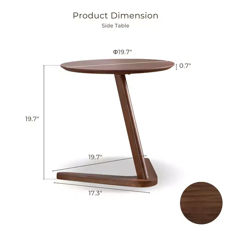 HOMES: Inside + Out 2pc River Run Mid-Century Modern Accent Table Set with Chair Walnut