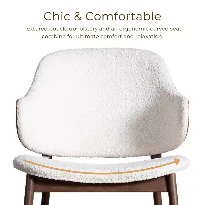 HOMES: Inside + Out 2pc Creekside Mid-Century Modern Accent Table Set with Chair Walnut