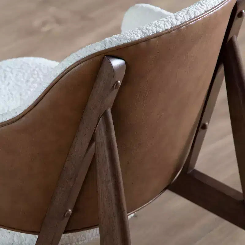 HOMES: Inside + Out 2pc Creekside Mid-Century Modern Accent Table Set with Chair Walnut