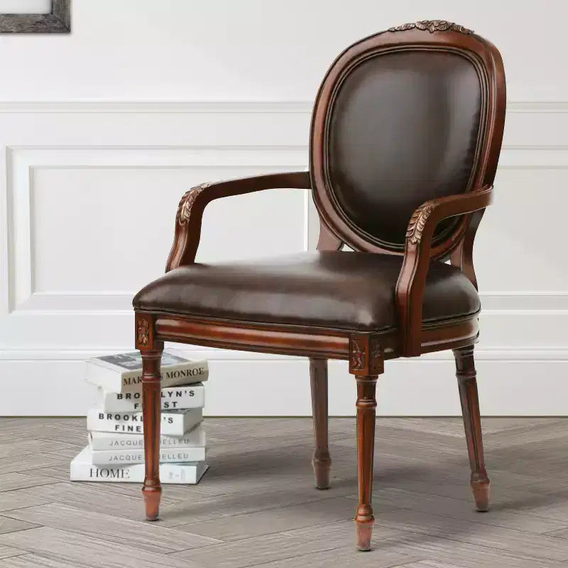 Poltrona in pelle Comfort Pointe Bradford, marrone: rivestita, design tradizionale, struttura in legno, imbottitura in schiuma