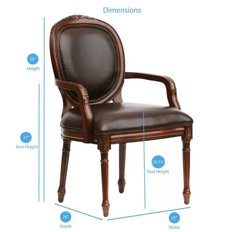 Poltrona in pelle Comfort Pointe Bradford, marrone: rivestita, design tradizionale, struttura in legno, imbottitura in schiuma