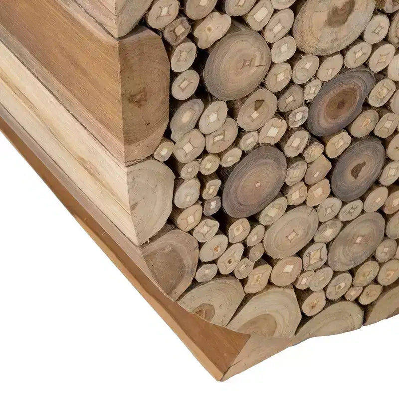 Tavolino Augusta 56cm East at Main Marrone: Legno Munggur Riciclato, a U, Nessun Montaggio Richiesto