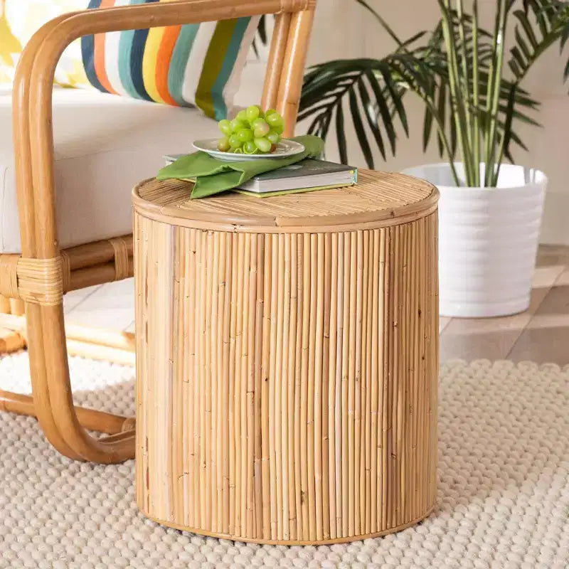 bali & pari Milagra Natural Rattan Coffee Table: Bohemian, No Assembly, Indonesia Crafted