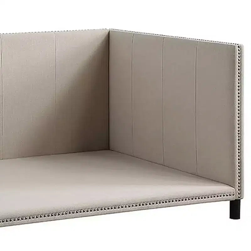 Full Yinbella Bed Beige Linen