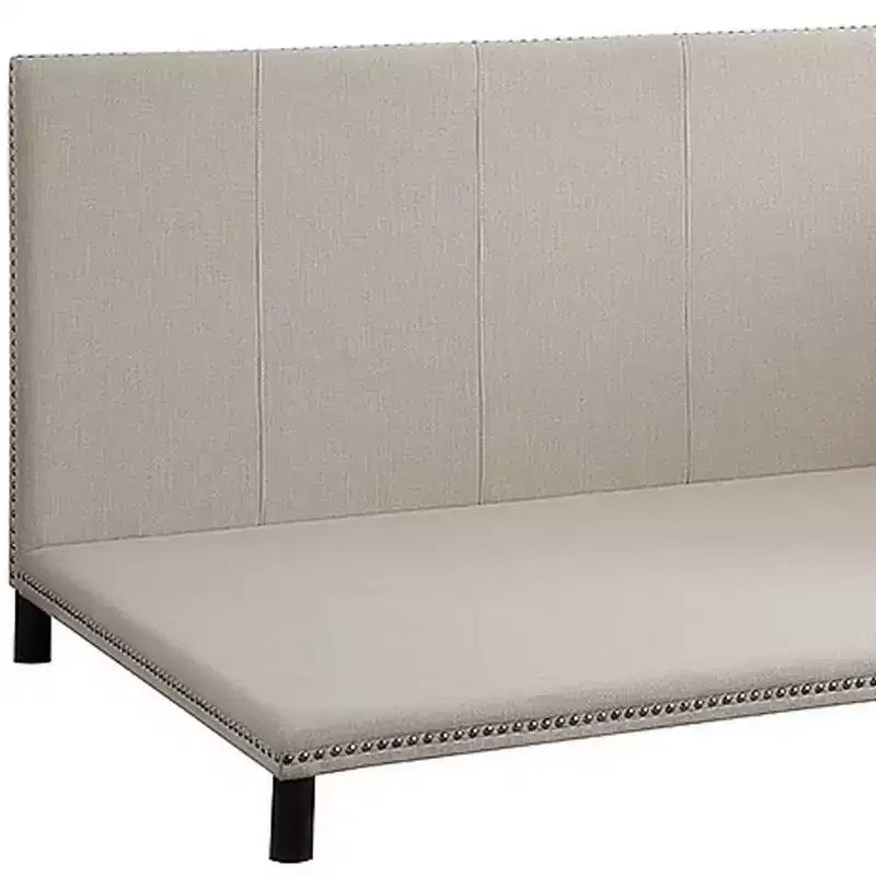Full Yinbella Bed Beige Linen