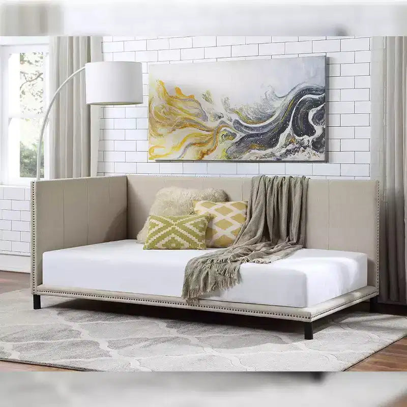 Full Yinbella Bed Beige Linen