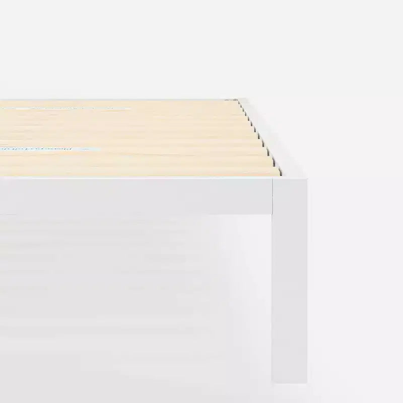 Queen 14" Metal Platform Bed Frame White: No Box Spring, Steel Construction, 700 lbs Capacity