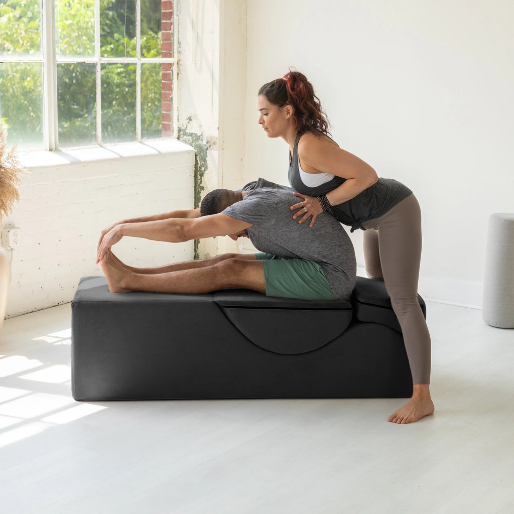Avana Kami Chaise convertibile / Yoga e Massaggio - Pouf 2 in 1 con sedia a sdraio yoga pieghevole a scomparsa, Microvelvet - N/D