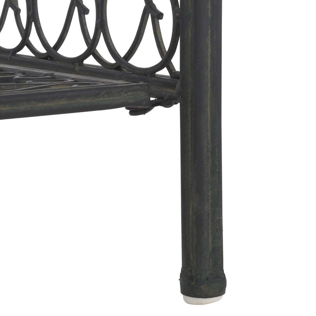 Scaffale portateglie da esterno SAFAVIEH Bryn in ferro battuto in stile vittoriano a 4 ripiani - 25 In. W x 15 In. D x 63 In. H - 25W x 15D x 63H