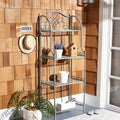 Scaffale portateglie da esterno SAFAVIEH Bryn in ferro battuto in stile vittoriano a 4 ripiani - 25 In. W x 15 In. D x 63 In. H - 25W x 15D x 63H