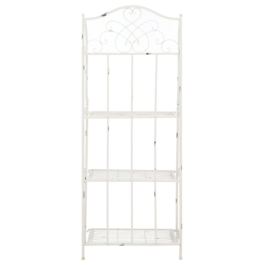 Scaffale portateglie da esterno SAFAVIEH Bryn in ferro battuto in stile vittoriano a 4 ripiani - 25 In. W x 15 In. D x 63 In. H - 25W x 15D x 63H