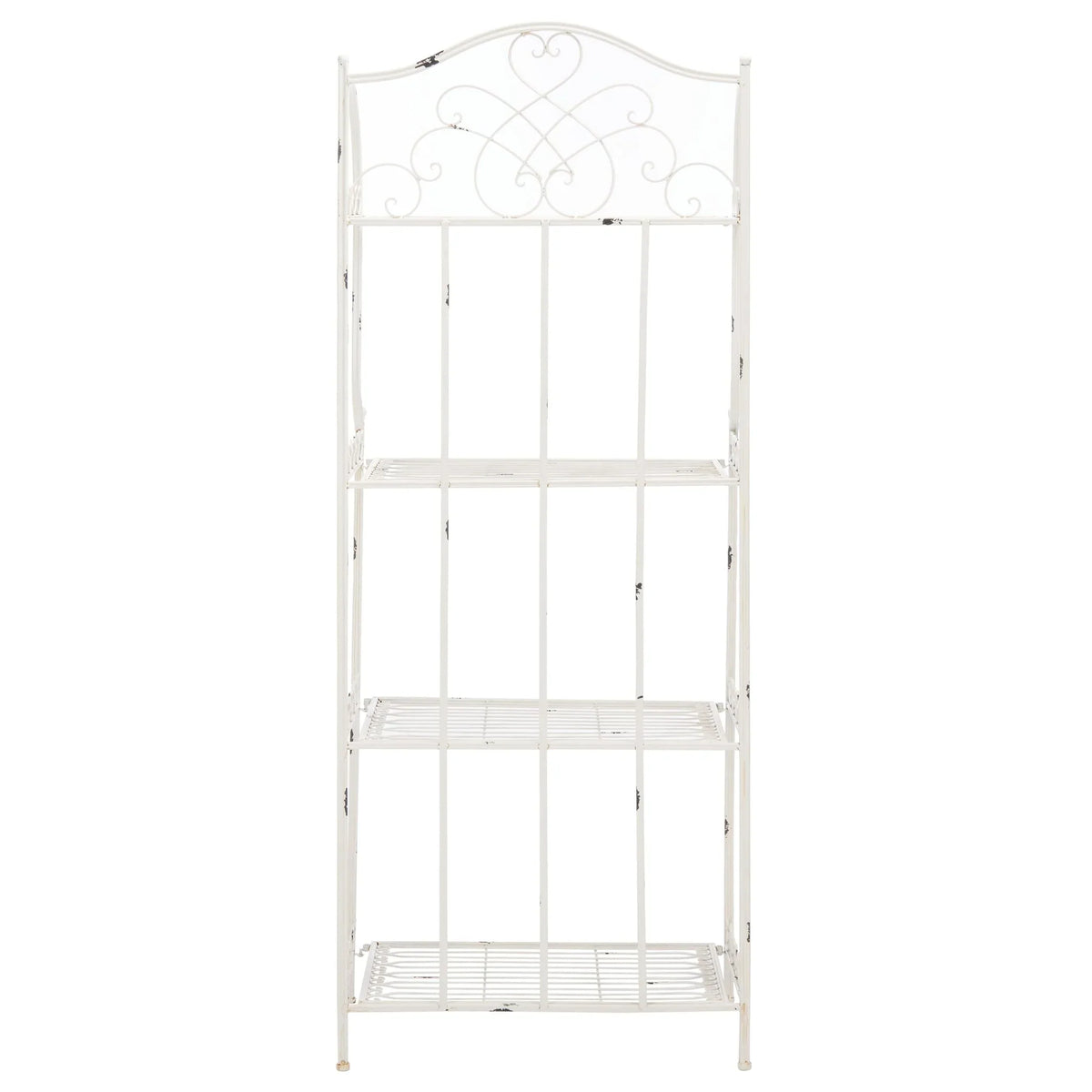 Scaffale portateglie da esterno SAFAVIEH Bryn in ferro battuto in stile vittoriano a 4 ripiani - 25 In. W x 15 In. D x 63 In. H - 25W x 15D x 63H