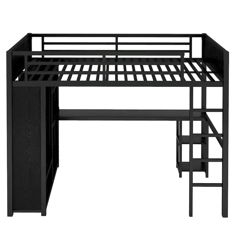 Struttura letto a soppalco full XL con armadio integrato