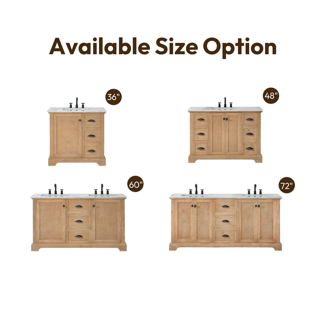 Mobile bagno Hervas con top in marmo naturale senza specchio