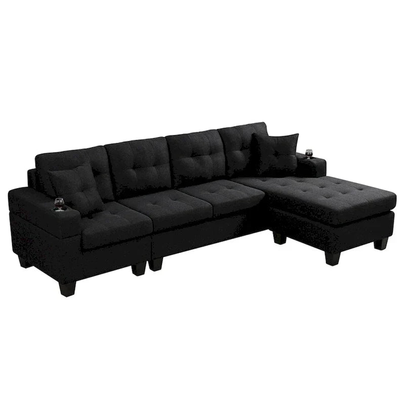 Modularna sofa za dnevnu sobu s ležaljkom u obliku slova L i držačem za čaše
