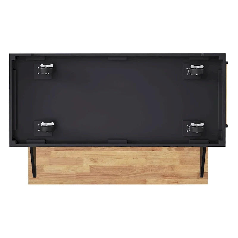 54 - Grande isola cucina con anta a ribalta in legno di gomma, carrello da cucina scorrevole con texture in rilievo su 4 ruote con 4 ante e 3 cassetti