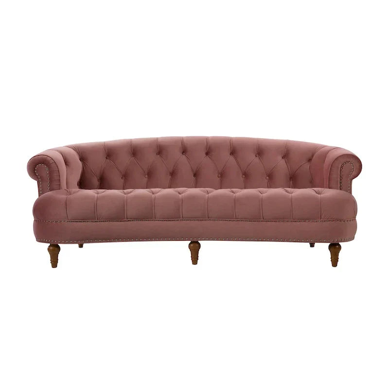 Divano Chesterfield trapuntato in velluto La Rosa 84 Mid-Century Modern