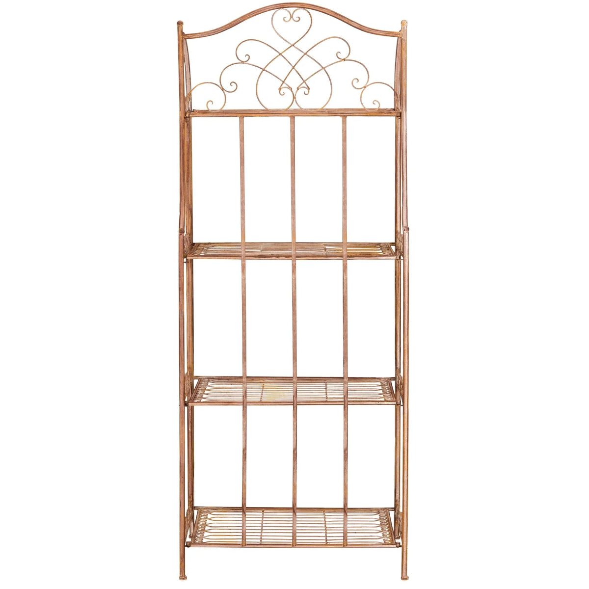 Scaffale portateglie da esterno SAFAVIEH Bryn in ferro battuto in stile vittoriano a 4 ripiani - 25 In. W x 15 In. D x 63 In. H - 25W x 15D x 63H
