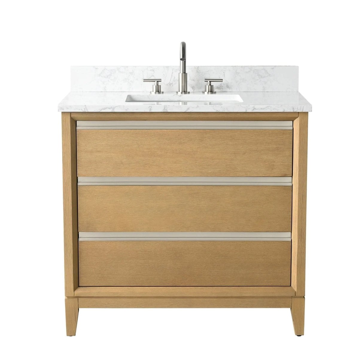 Badunterschrank von Vanity Art mit Keramikwaschbecken und Kunstmarmorplatte