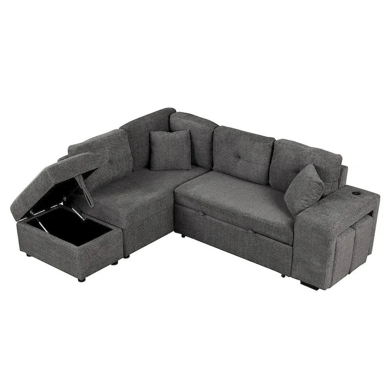 Modularna sofa na razvlačenje s tabureom za odlaganje, višenamjenski ležaj za dnevnu sobu