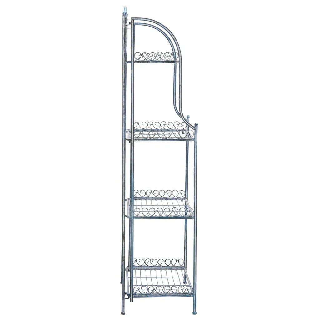 Scaffale portateglie da esterno SAFAVIEH Bryn in ferro battuto in stile vittoriano a 4 ripiani - 25 In. W x 15 In. D x 63 In. H - 25W x 15D x 63H