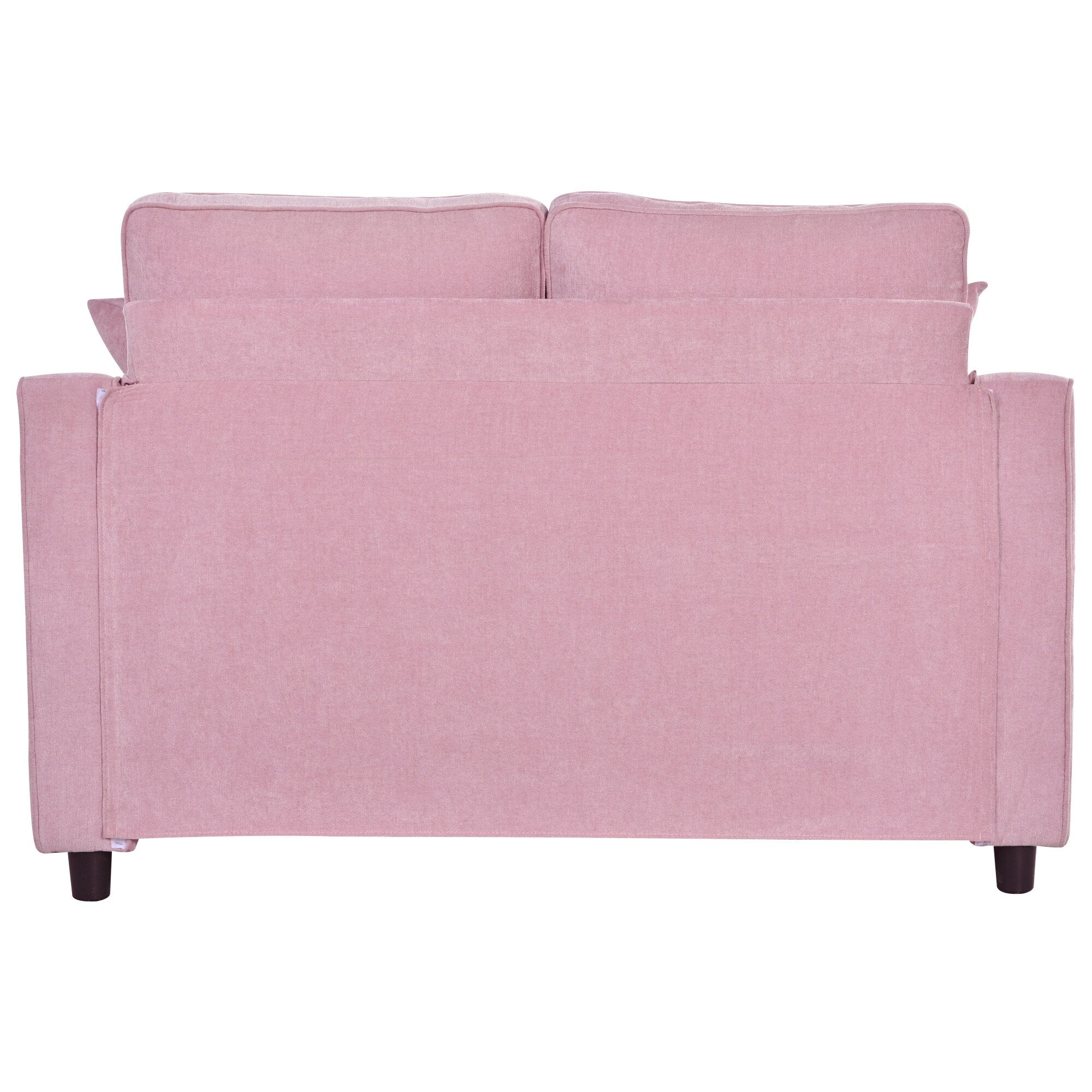 Divano Letto Chaise Longue in ciniglia, Divano Imbottito con Schienale Trapuntato e 2 Cuscini Rimovibili per Soggiorno