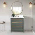 Badunterschrank von Vanity Art mit Keramikwaschbecken und Kunstmarmorplatte
