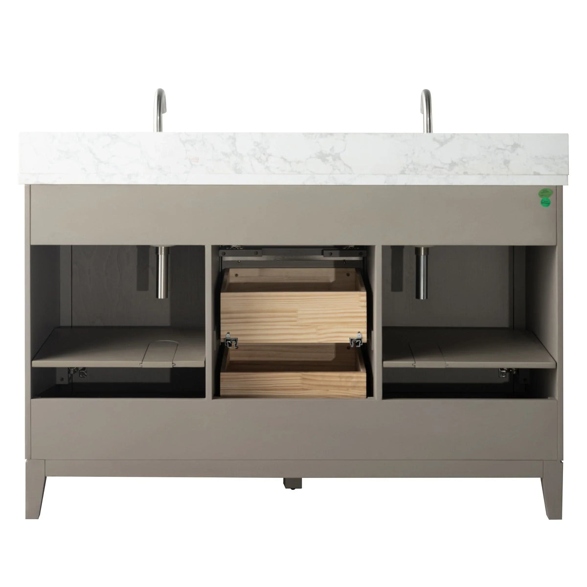 Badunterschrank von Vanity Art mit Keramikwaschbecken und Kunstmarmorplatte