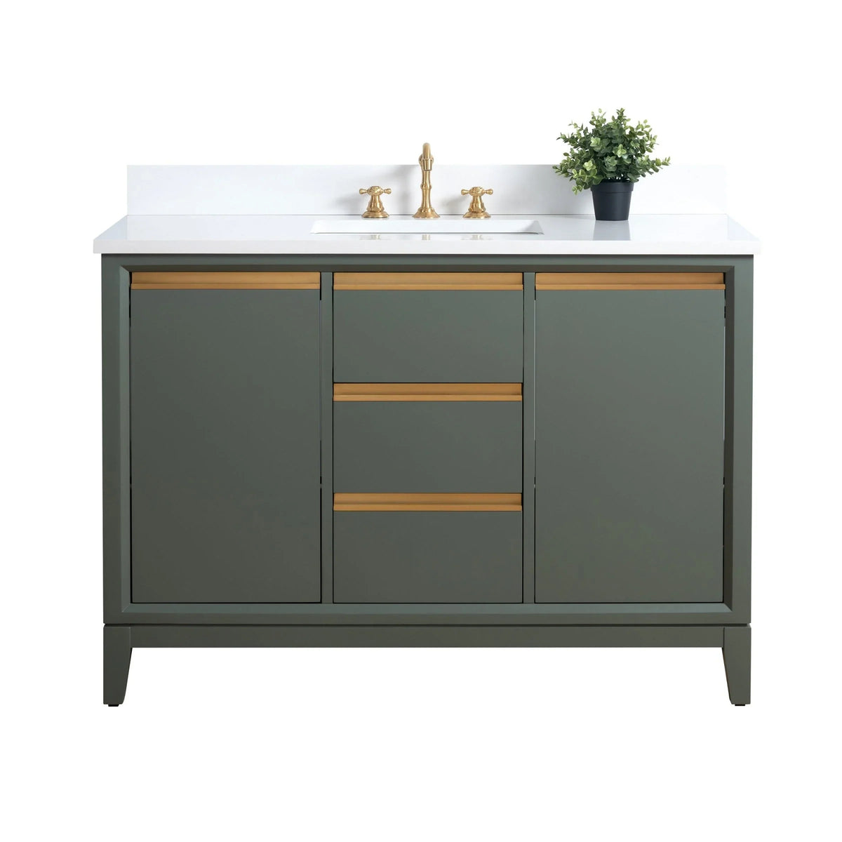 Badunterschrank von Vanity Art mit Keramikwaschbecken und Kunstmarmorplatte