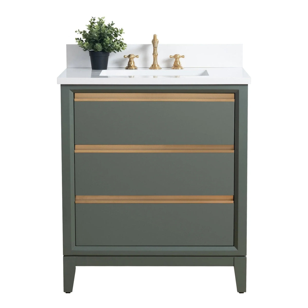 Badunterschrank von Vanity Art mit Keramikwaschbecken und Kunstmarmorplatte