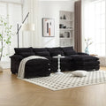 Modulares Ecksofa im Cloud-Stil fürs Wohnzimmer, modernes U-förmiges Sofa aus Chenille/Bouclé, bequemes Schlafsofa mit zwei Chaiselongues