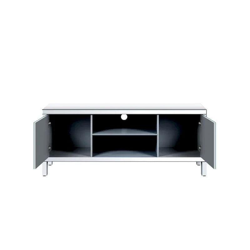 Mobile TV da 59 pollici con ante a specchio a forma di diamante e spazio di archiviazione, per TV fino a 65 pollici