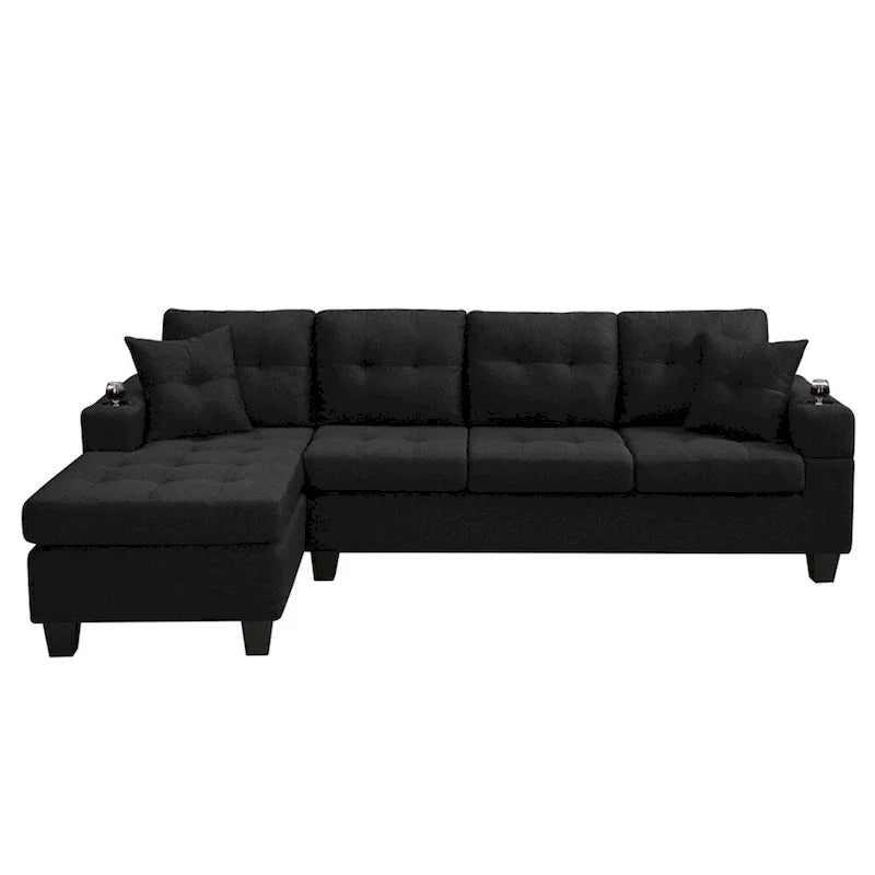 Modularna sofa za dnevnu sobu s ležaljkom u obliku slova L i držačem za čaše