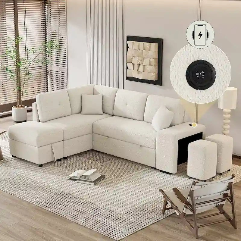 Modularna sofa na razvlačenje s tabureom za odlaganje, višenamjenski ležaj za dnevnu sobu