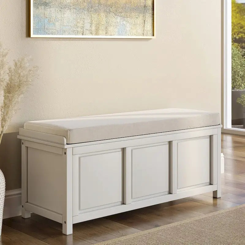 Panca contenitore aperta in legno massello John Louis Home