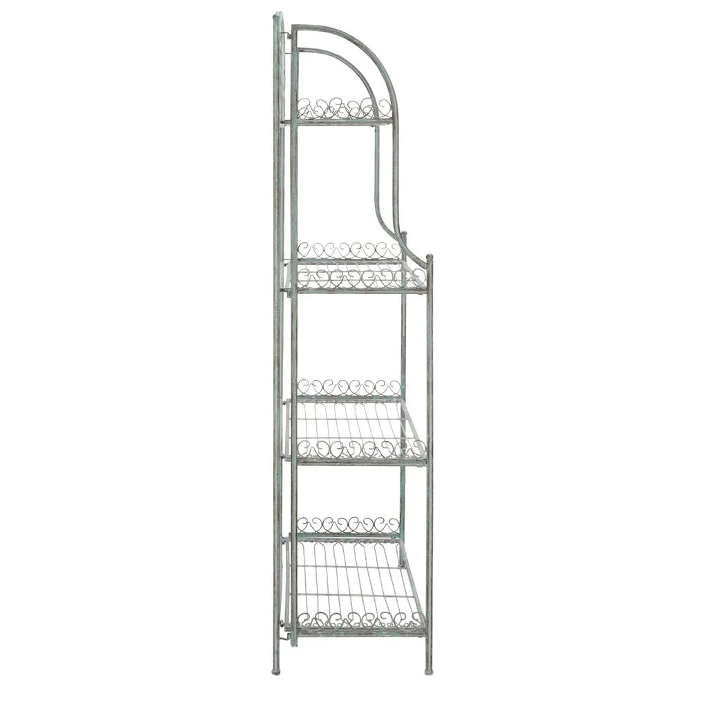 Scaffale portateglie da esterno SAFAVIEH Bryn in ferro battuto in stile vittoriano a 4 ripiani - 25 In. W x 15 In. D x 63 In. H - 25W x 15D x 63H