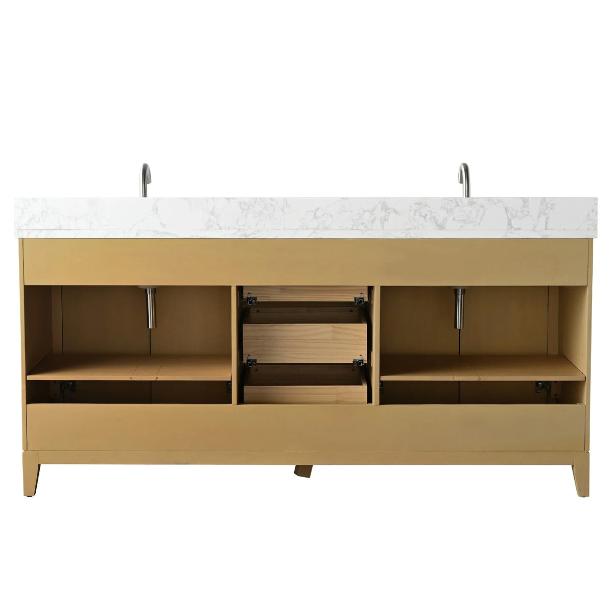 Badunterschrank von Vanity Art mit Keramikwaschbecken und Kunstmarmorplatte