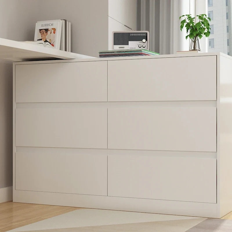 Cassettiera e Scrivania Girevole a 32,7H, con 6 Cassetti, Tavolo da Trucco, Bianco/Nero