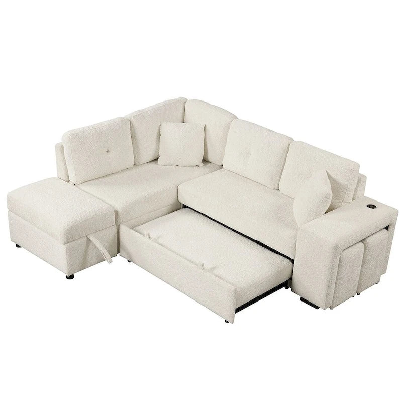 Modularna sofa na razvlačenje s tabureom za odlaganje, višenamjenski ležaj za dnevnu sobu