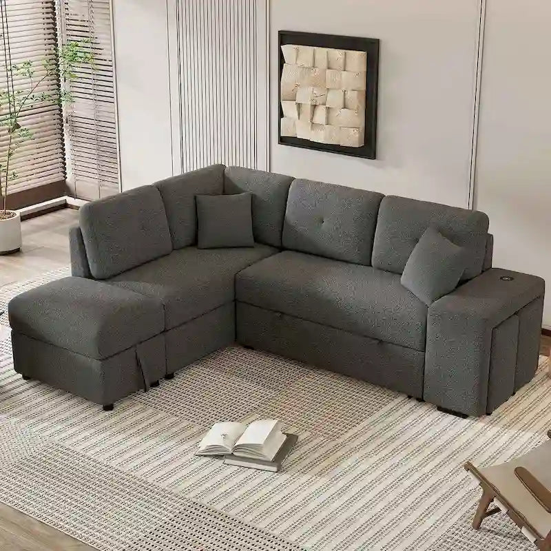 Modularna sofa na razvlačenje s tabureom za odlaganje, višenamjenski ležaj za dnevnu sobu