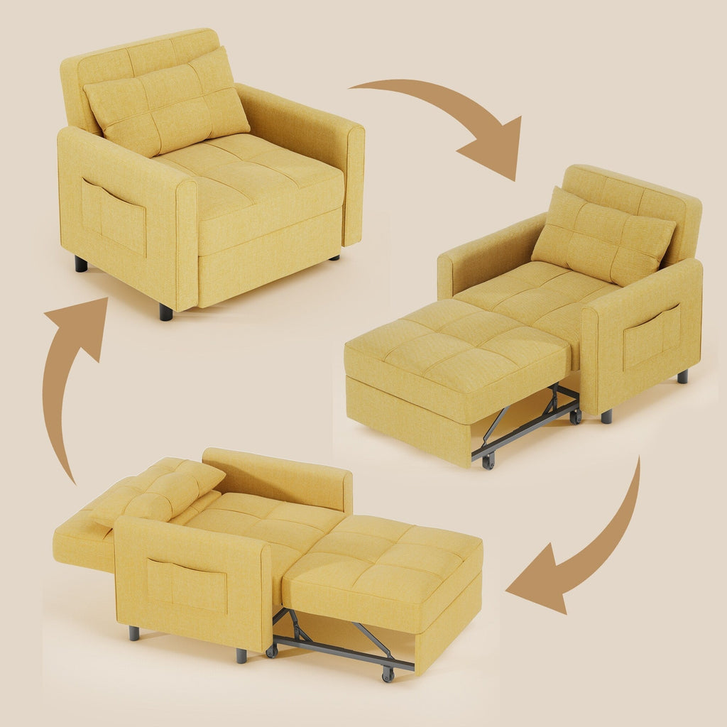Divano letto trasformabile 3-in-1, Poltrona letto estraibile, Letto pieghevole convertibile per soggiorno