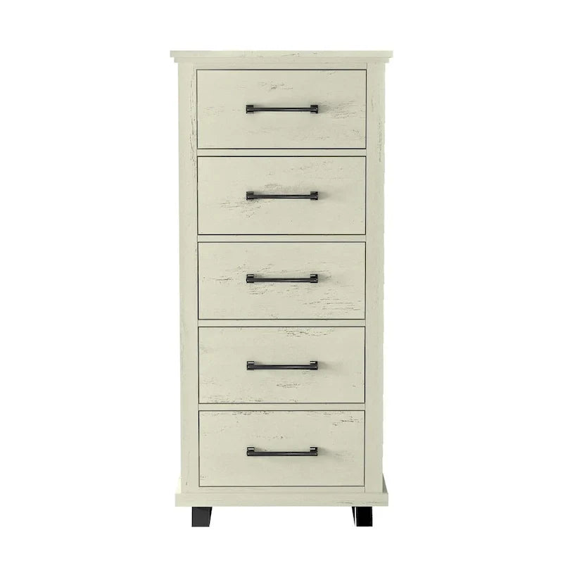 Set camera da letto 4 pezzi stile rustico - 2 comodini, 1 cassettone e 1 comò