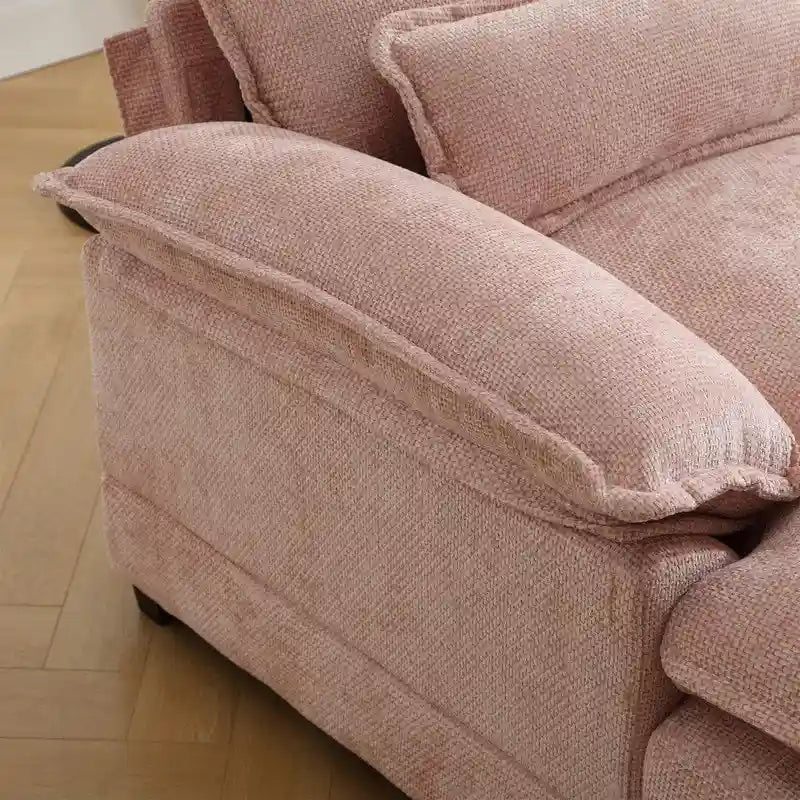 Modulares Ecksofa im Cloud-Stil fürs Wohnzimmer, modernes U-förmiges Sofa aus Chenille/Bouclé, bequemes Schlafsofa mit zwei Chaiselongues